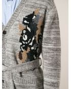 Golden Goose Deluxe Brand Jacquard Belted Cardigan - Lyst