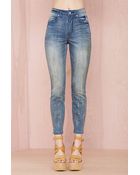 Nasty Gal Denim - The Distressed Out Skinny In Painted Love - Lyst