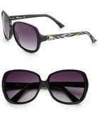 Missoni Square Black 58Mm Printed Temple Sunglasses - Lyst