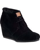 Toms Desert Wedge Boot Black Suede - Lyst