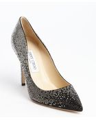 Jimmy Choo Black Suede Crystal Studded 'Tania' Pumps - Lyst