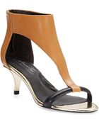 Kenneth Cole Havemeyer Leather Kitten-Heel Sandals - Lyst