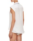 Curriculum Vitae Silk Taylor Roll-Sleeve Top - Lyst