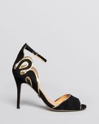 Badgley Mischka Open Toe Ankle Strap Sandals - Franki High Heel - Lyst