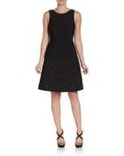 Vera Wang Embroidered Fit & Flare Dress - Lyst