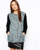 By Zoé Longline Jacket With Contrast Sleeves - Lyst
