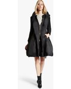 Halston Peplum Nylon Coat - Lyst