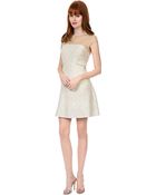 Kay Unger Metallic Yoke A Line Dress - Lyst