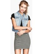 H&M Denim Waistcoat - Lyst
