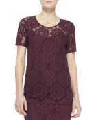 Burberry London Short-Sleeve Lace Top - Lyst