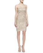 Sue Wong Strapless Jacquard Short Dress - Lyst