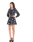 Cynthia Rowley Printed Jewel Embellished Dress - Lyst