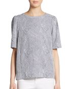 Ella Moss Abstract Striped Top - Lyst
