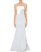 Roland Mouret Kinlet Contrast Panel Strapless Gown - Lyst