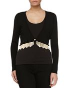 Versace Cardigan With Metal Fringe - Lyst