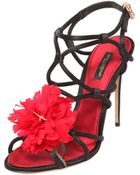 Dolce & Gabbana 105Mm Keira Silk Satin Sandals - Lyst