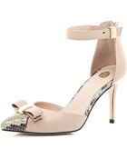 River Island Pink Snake Print Bow Court Shoes - Lyst
