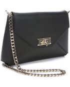 Givenchy Black Leather 'Shark' Chain Link Shoulder Bag - Lyst