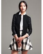 Banana Republic Faux-Leather Sleeve Jacket - Lyst