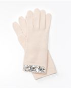 Ann Taylor Embellished Ribbed Gloves - Lyst