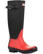 Hunter Original Ribbed Leg Boots - Lyst