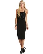 BCBGeneration Faux Leather Crossback Popover Dress - Lyst