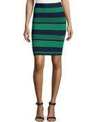 Halston Heritage Striped Sweater Knit Pencil Skirt - Lyst