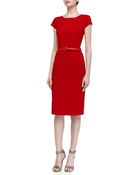 Michael Kors Curved Folds Wool Crepe Dress - Lyst