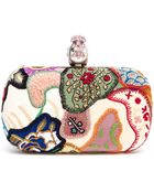Alexander McQueen Embroidered Patchwork Box Clutch - Lyst