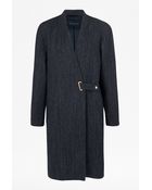 French Connection City Denim Wool Coat - Lyst