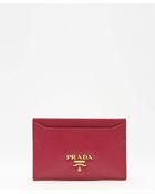 Prada Peony Crosshatched Leather Card Holder - Lyst