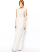 Mango Embroidered Panel Chiffon Skirt Prom Dress - Lyst