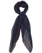 Alexander McQueen Skull-Print Chiffon Scarf - Lyst