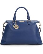 Versace Pebbled Leather Satchel - Lyst
