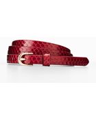 Ann Taylor Perfect Exotic Leather Skinny Belt - Lyst