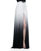 Elie Saab Long Slit-Front Degrade Skirt - Lyst