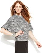 DKNY Dolmansleeve Marledknit Top - Lyst