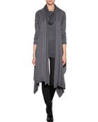 DKNY Silk-Cashmere Draped Front Cardigan - Lyst