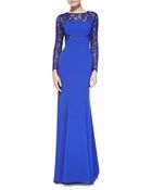 Ml Monique Lhuillier Longsleeve Lace Illusion Gown - Lyst