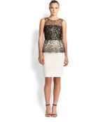 Sachin & Babi Noir Metallic Lace Top Crepe Dress - Lyst
