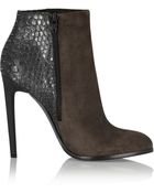 Haider Ackermann Suede And Metallic Python Ankle Boots - Lyst