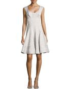 Zac Zac Posen Jacquard Scoop-Neck Flared Dress - Lyst