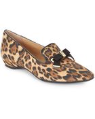 Isaac Mizrahi Leopard Bow Flats - Lyst