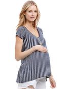 Jessica Simpson Maternity Raglan-Sleeve Striped High-Low Swing Tee - Lyst