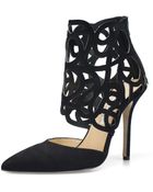 Oscar de la Renta Clavoinne Suede Cutout Pump - Lyst