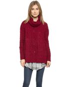 Free People Complex Cable Pullover - Deep Red Combo - Lyst