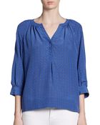 Joie Medallion Print Silk Blouse - Lyst