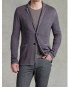 John Varvatos Notch Lapel Sweater Jacket - Lyst