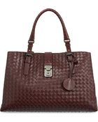 Bottega Veneta Roma Woven Tote - Lyst