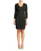 Calvin Klein Three-Quarter Sleeve Lasercut Dress - Lyst